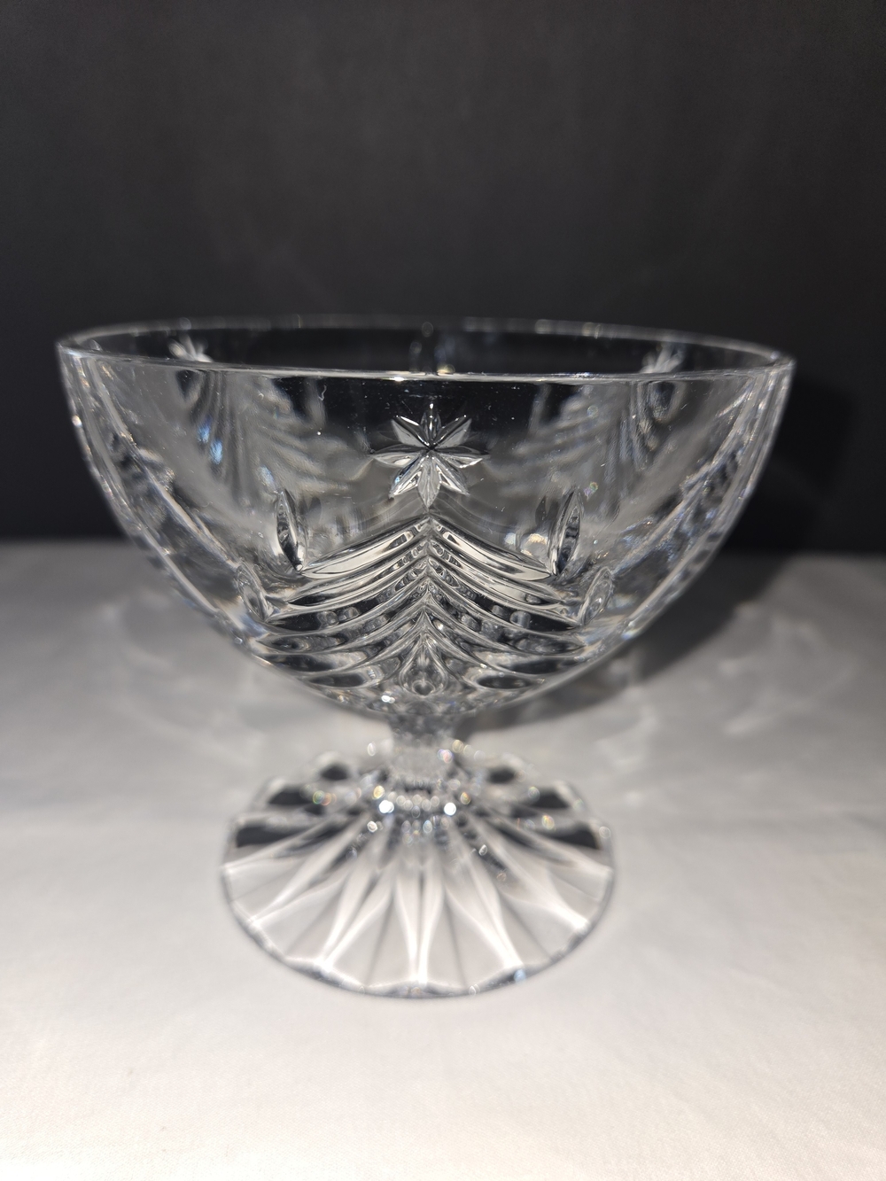 Mikasa Christmas Tree Glass Pedestal Dessert Bowl